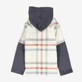 Checkered Long-Sleeved Hooded Shirt