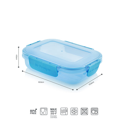 M Design Lunch Box, 600 ml - Blue