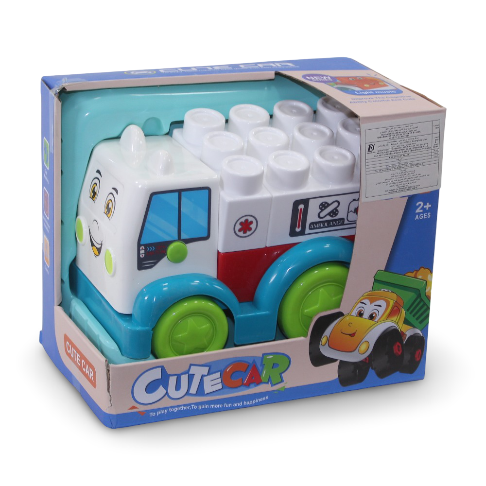 Cute Car Ambulance Building Blocks with Light & Sound - Toys - OKO