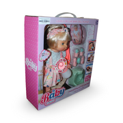 Baby Doll 35cm with 12 Melodies & Cradle Set