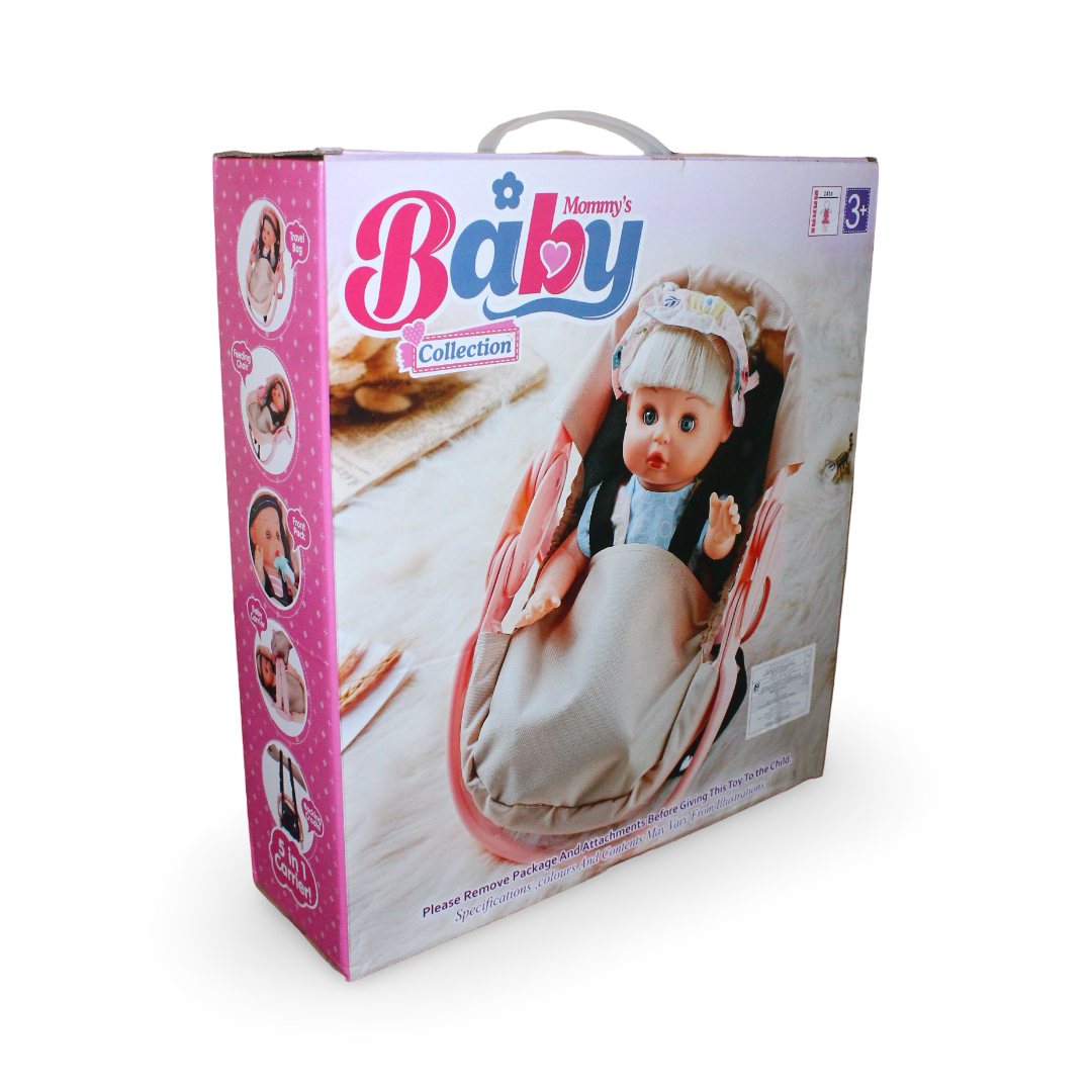 Baby Doll 35cm with 12 Melodies & Cradle Set