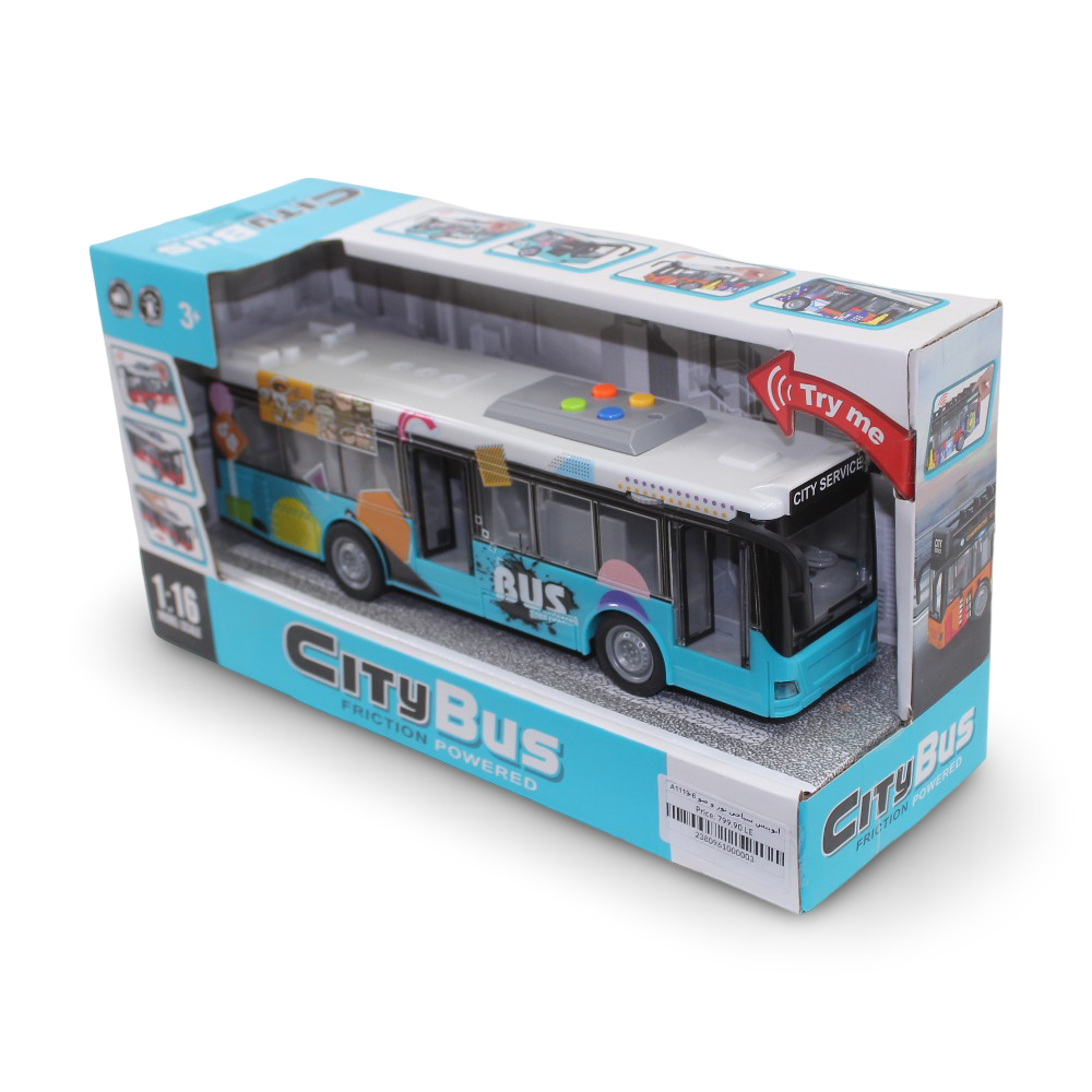 City Bus Friction Powered Toy Bus with Light & Sound