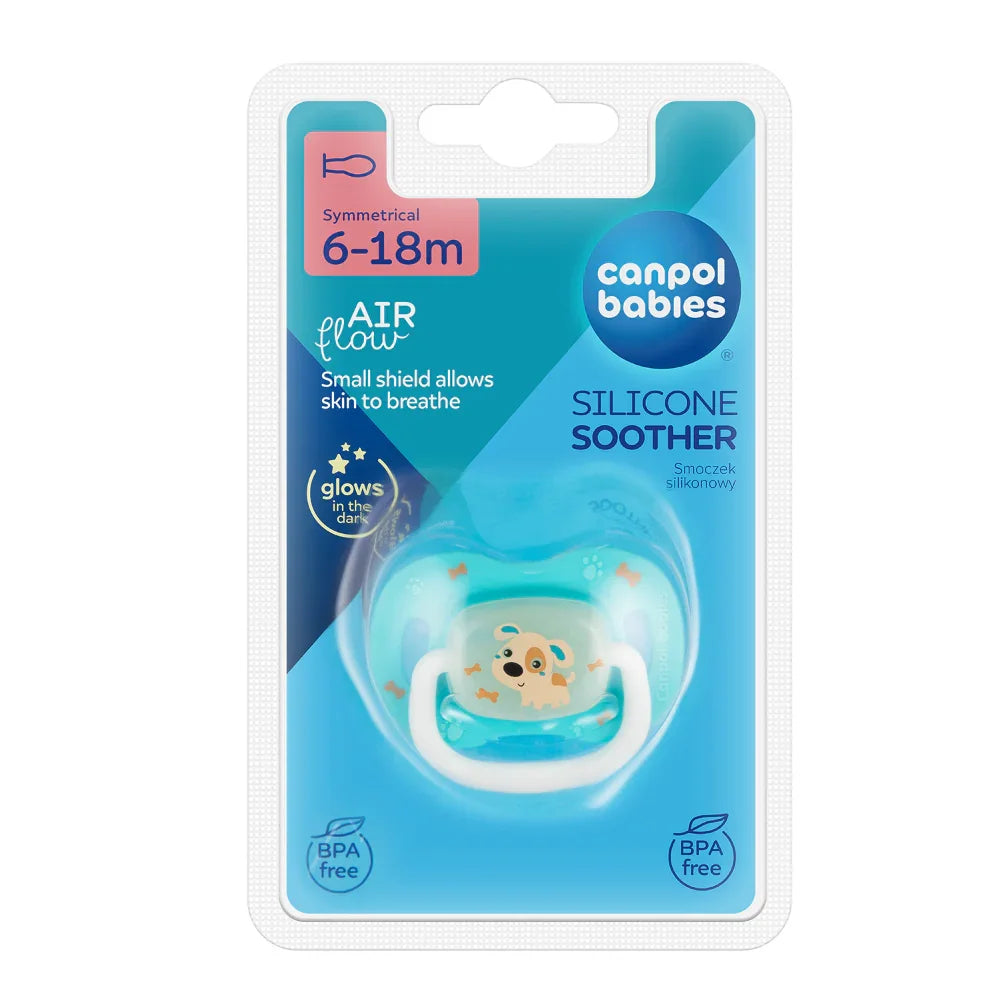 Canpol Babies Silicone Orthodontic Soother 6-18m – Blue - Baby Essentials