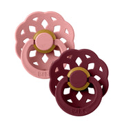 BIBS Boheme Pacifier Pack of 2 – Latex Size 1 Dusty Pink/Elderberry