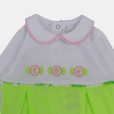 Baby Girls' Cotton Long-Sleeved Baby Footie – Lemon Green