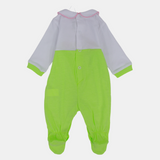 Baby Girls' Cotton Long-Sleeved Baby Footie – Lemon Green