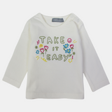 Baby Girls Cotton Long-Sleeved T-Shirt – Comfort Off-White