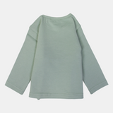 Baby Girls' Cotton Long-Sleeved T-Shirt – Pistachio Elegance