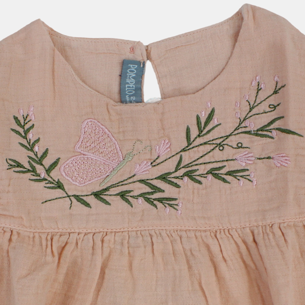 Baby Girls Cotton Blouse with Cute Butterfly