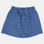 Baby Girls Denim Skirt – Indigo with Little Hearts Prints