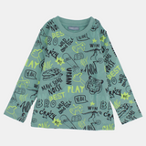 Kids Boys' Cotton Long-Sleeved T-Shirt – Olive Green