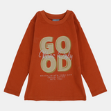 Kids Boys' Cotton Long-Sleeved T-Shirt – Brick Red