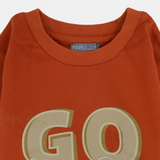 Kids Boys' Cotton Long-Sleeved T-Shirt – Brick Red