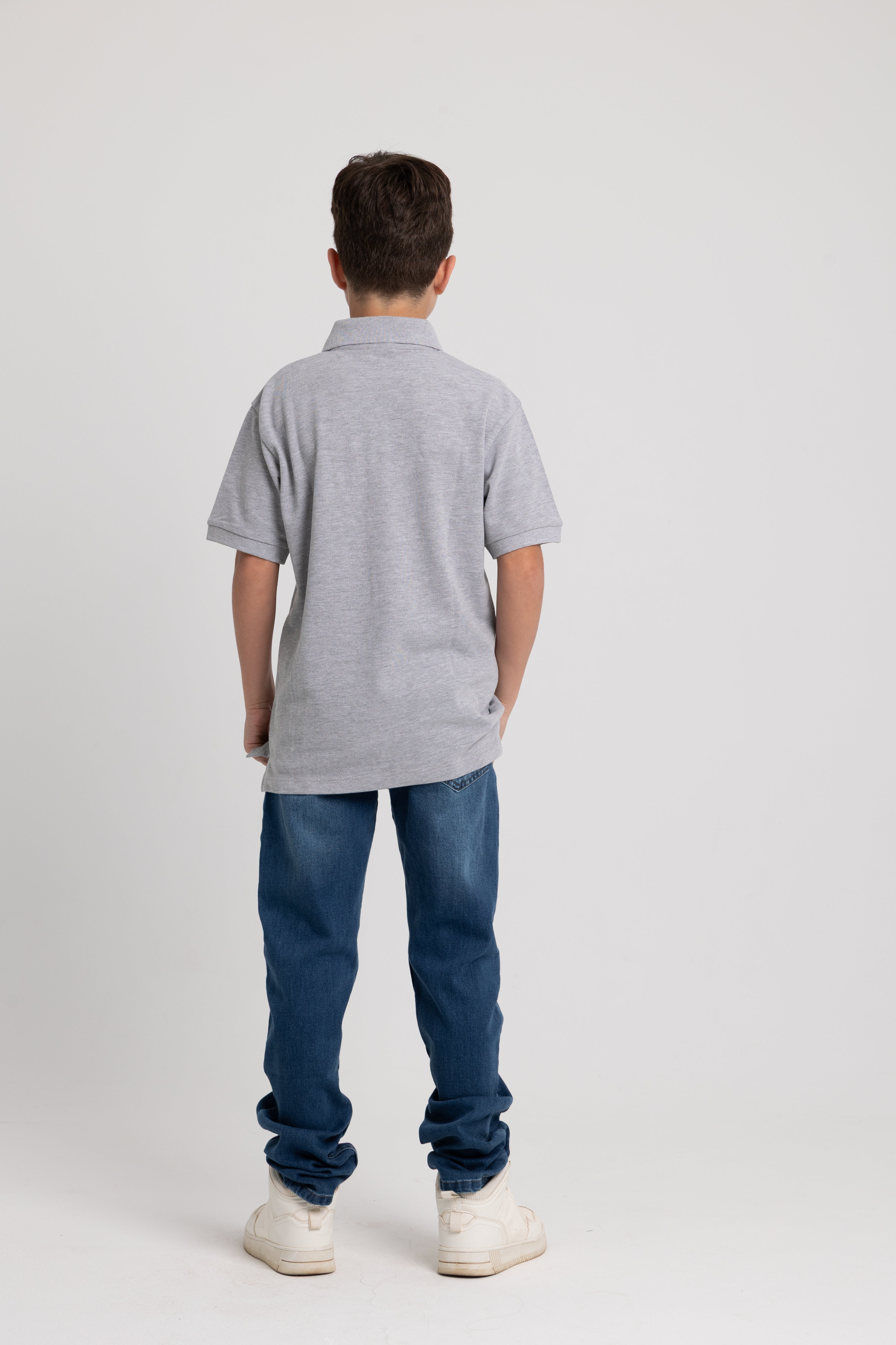 Boys Cotton Plain Polo Shirt