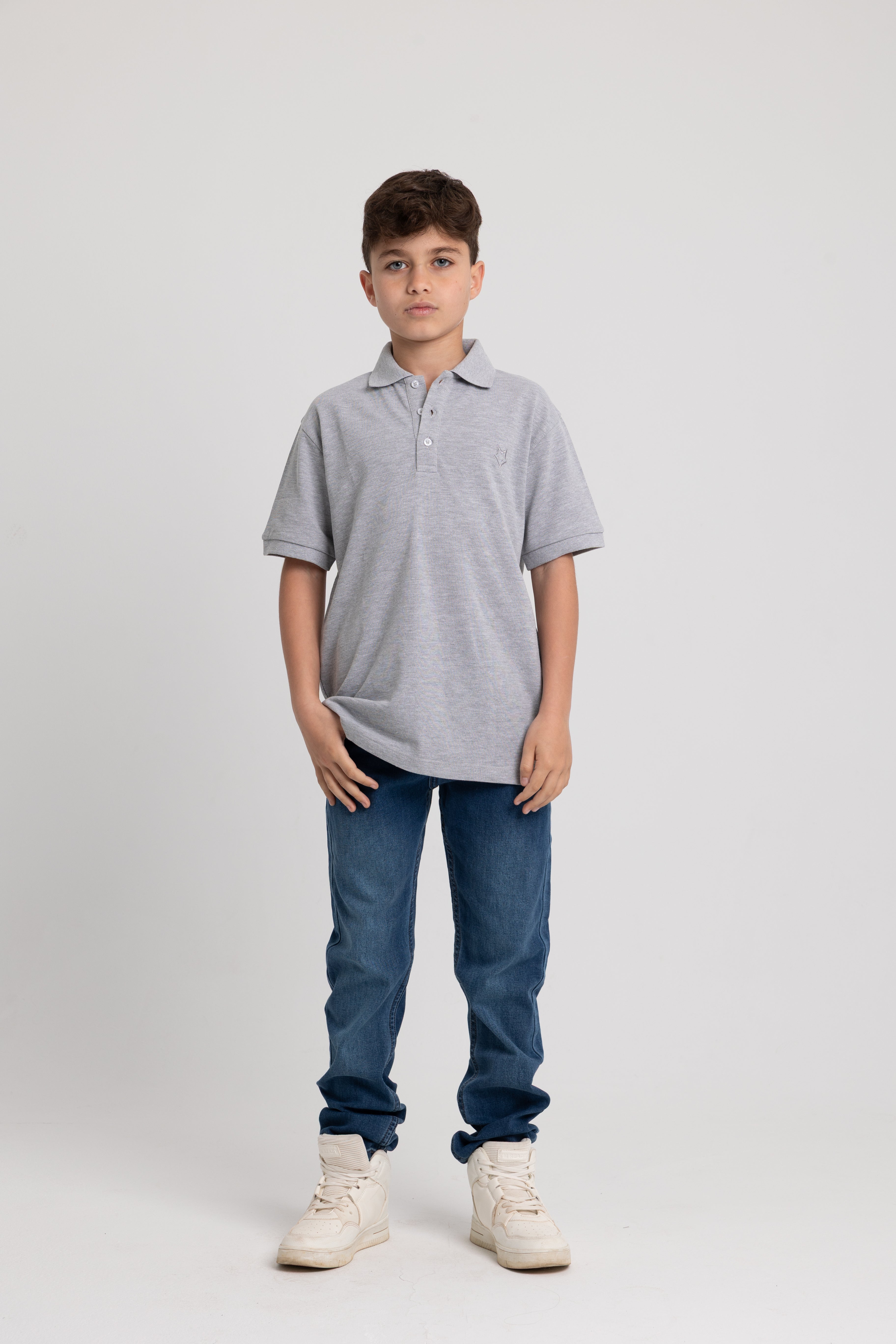 Boys Cotton Plain Polo Shirt