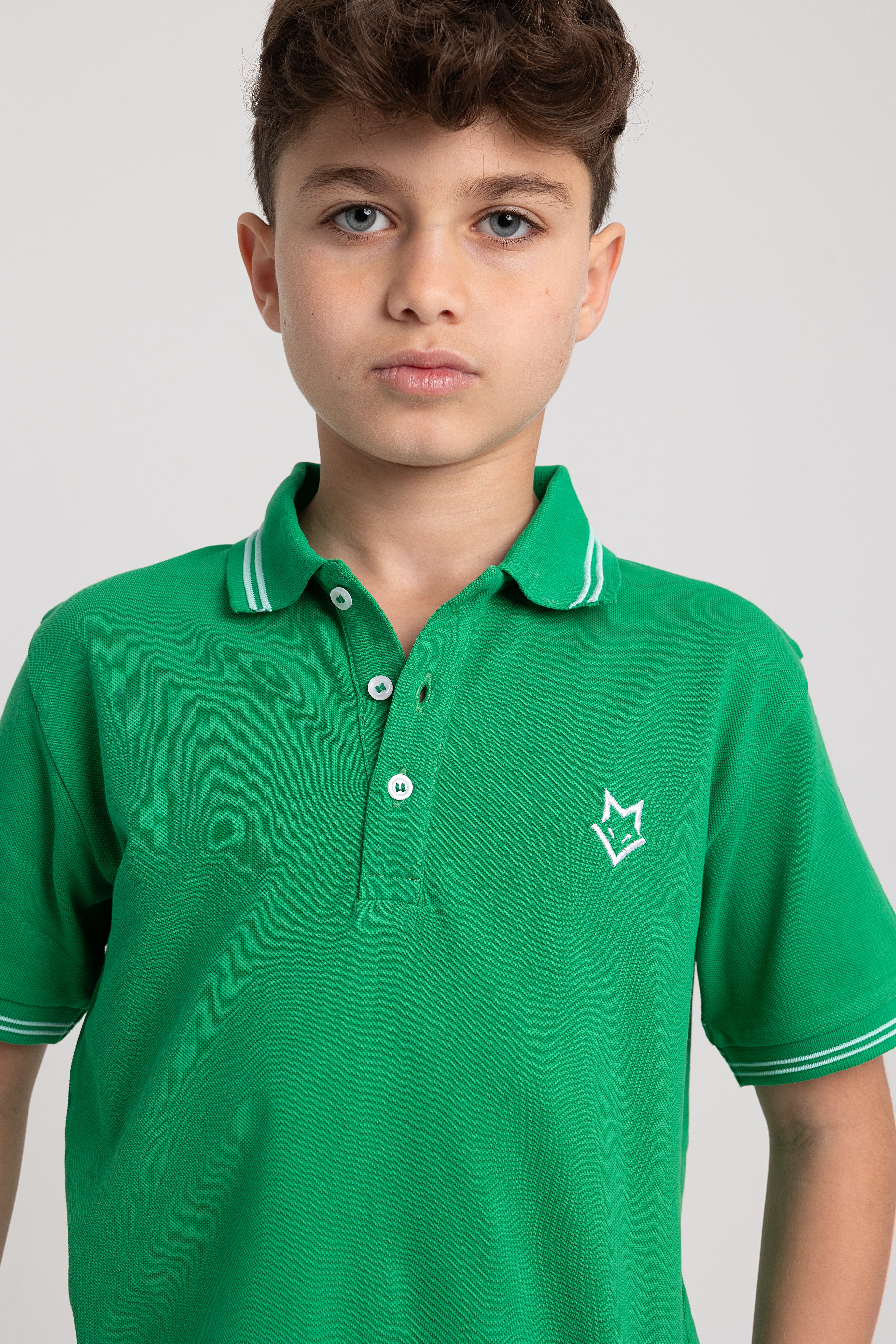 Boys Cotton Plain Polo Shirt