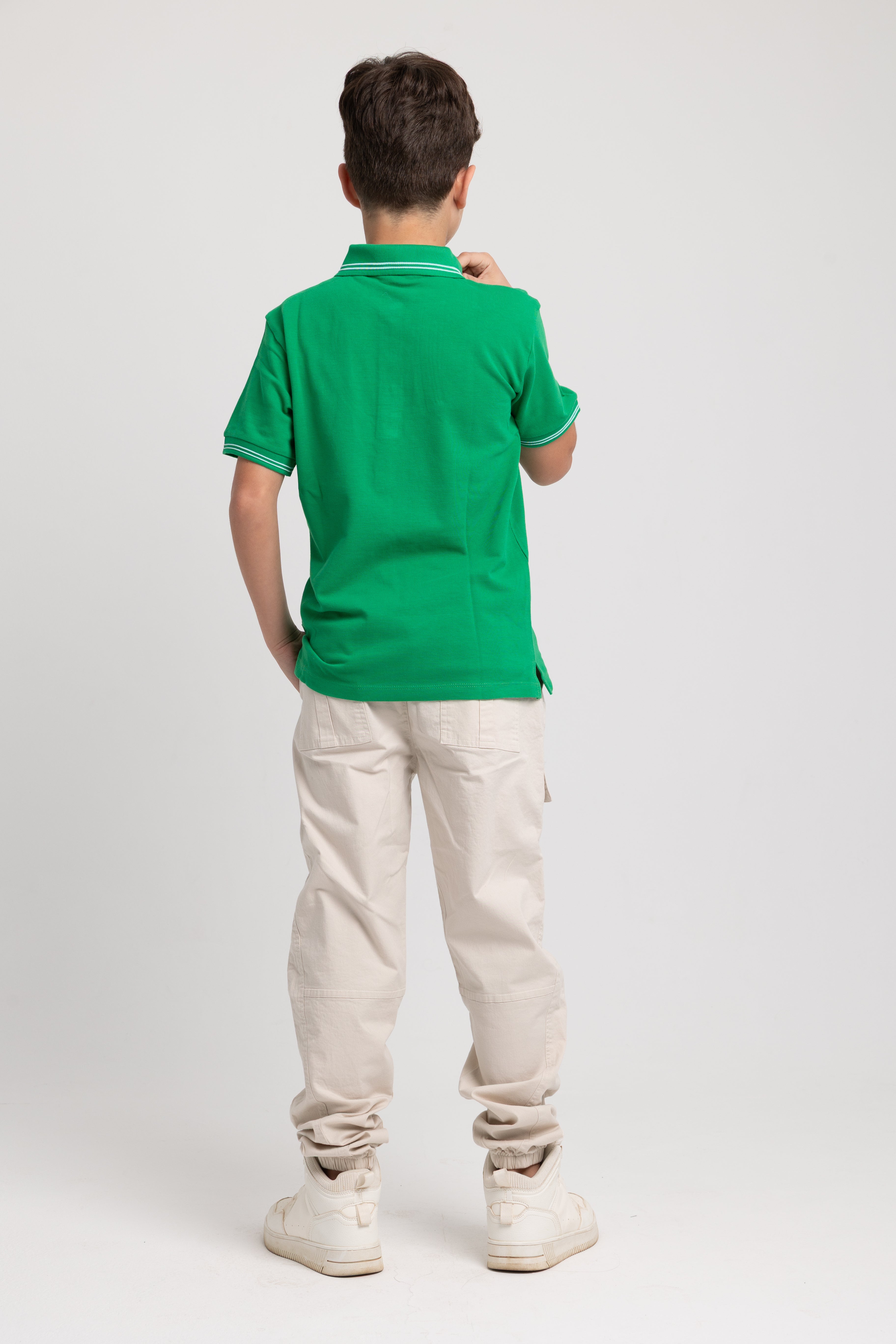 Boys Cotton Plain Polo Shirt