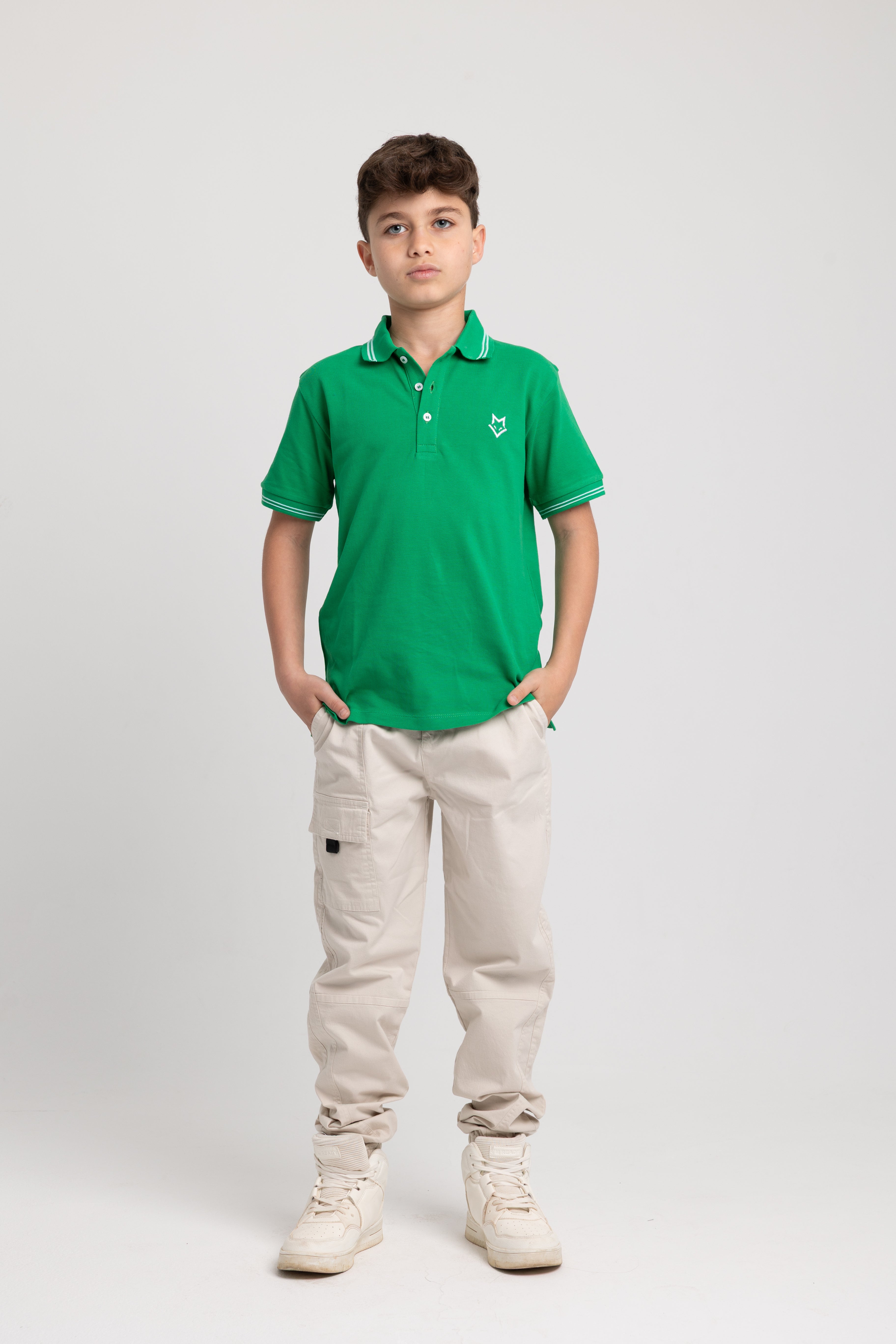 Boys Cotton Plain Polo Shirt