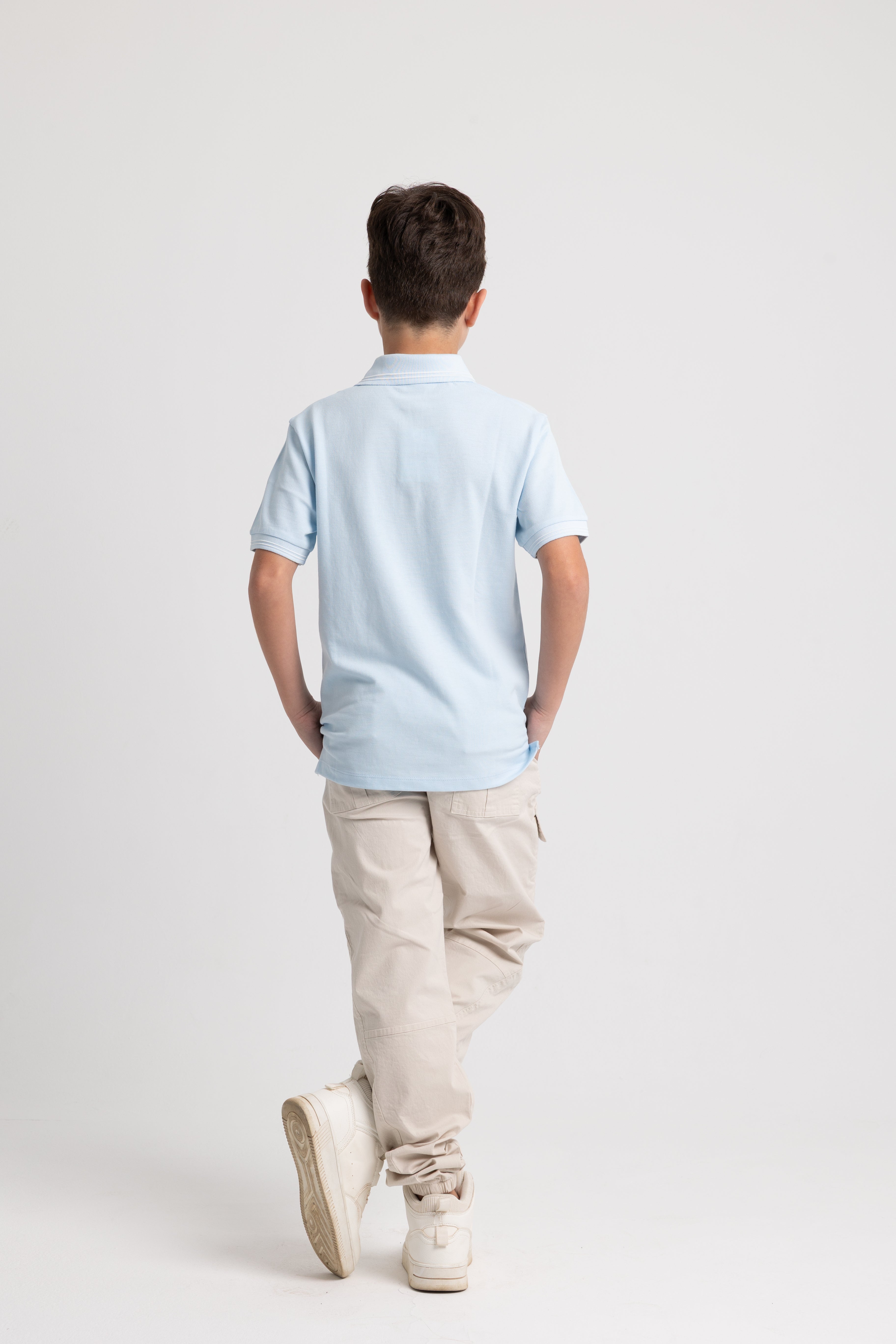 Boys Cotton Plain Polo Shirt