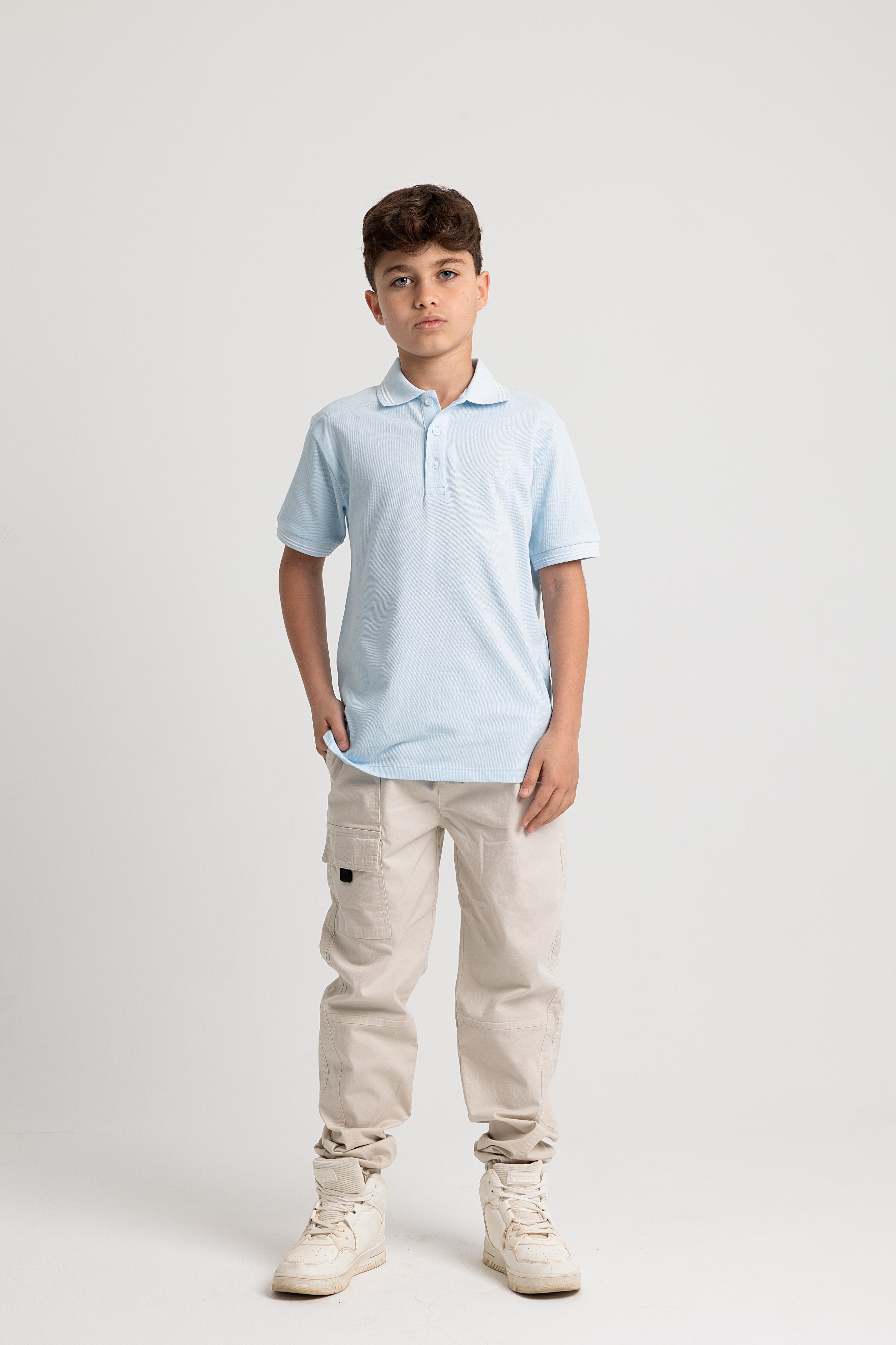 Boys Cotton Plain Polo Shirt