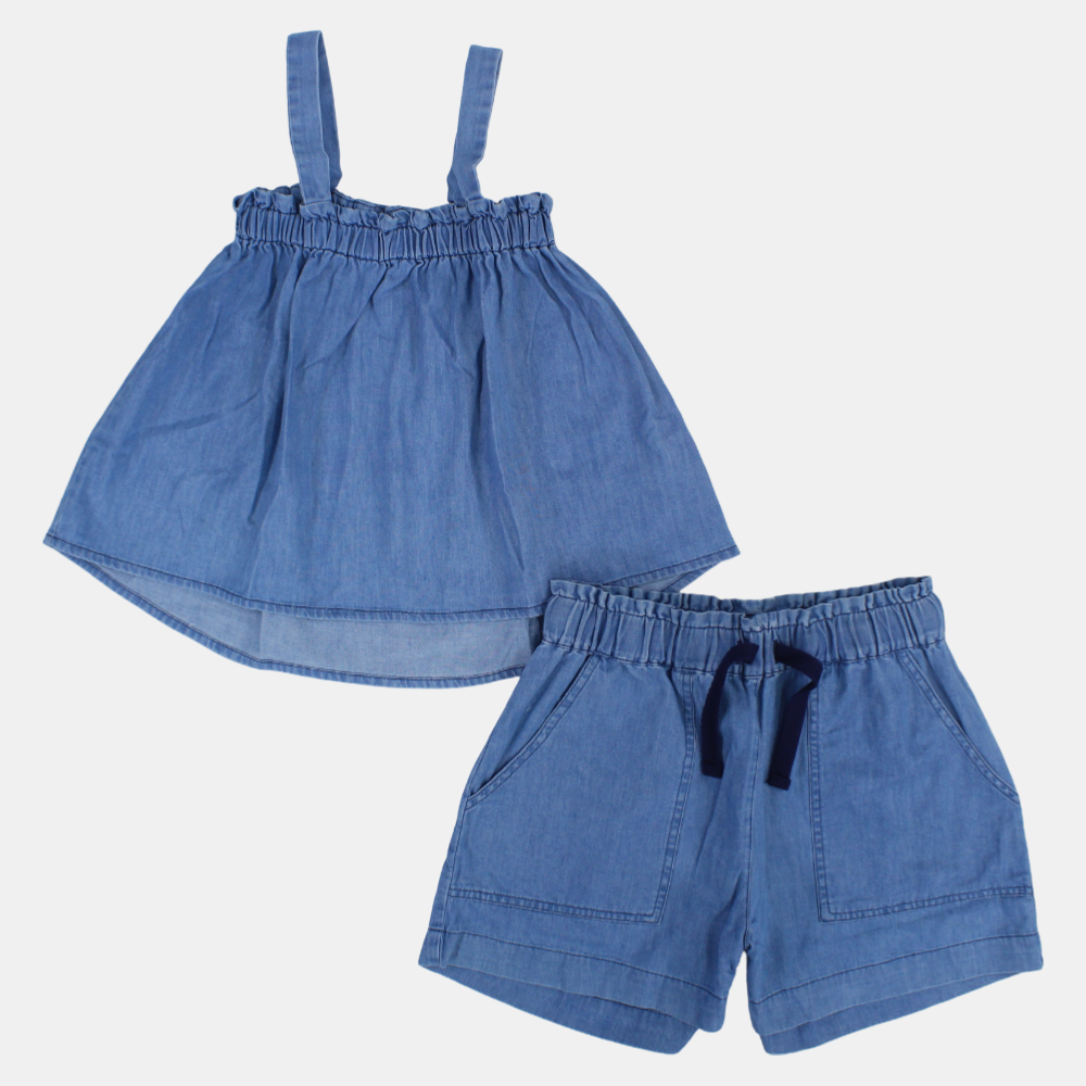 Girls Cotton Sleeveless Pajama Set