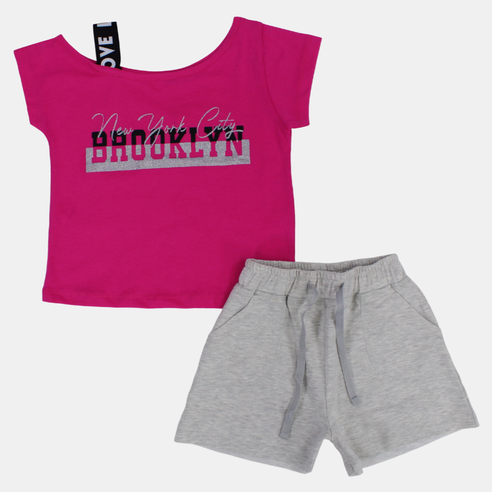 Girls Cotton Pajama Set - Brooklyn Print