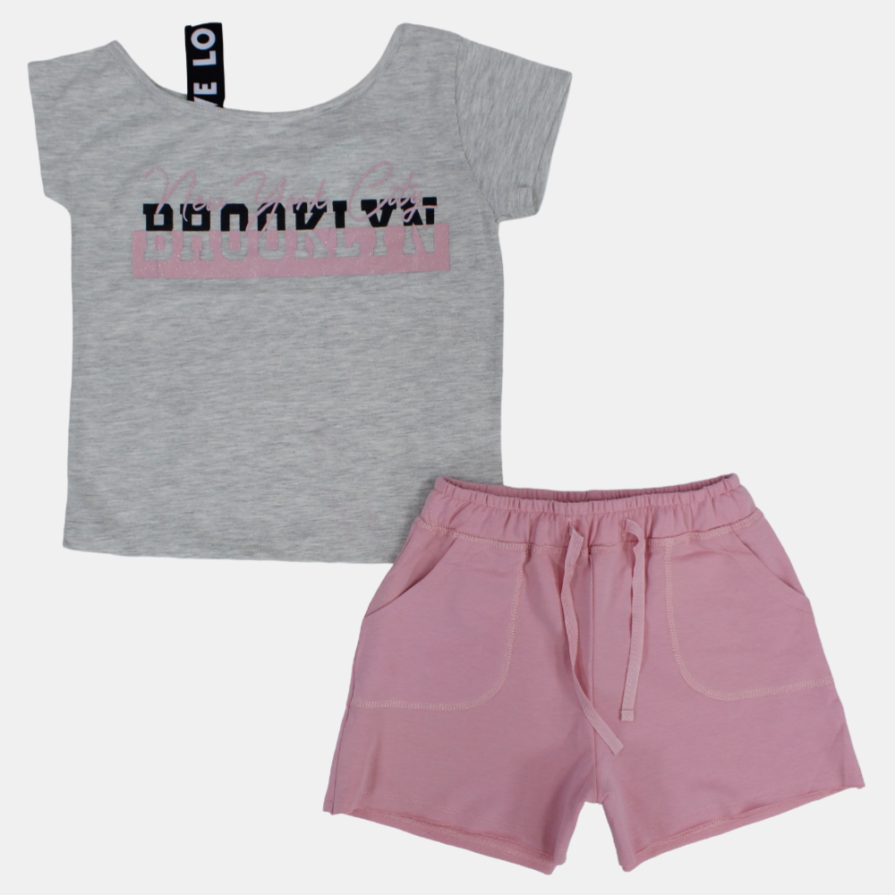 Girls Cotton Pajama Set - Brooklyn Print