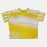 Kids Girls' Striped Cotton Short-Sleeved T-Shirt – White & Blue