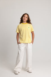 Girls Striped Cotton Short-Sleeved T-Shirt