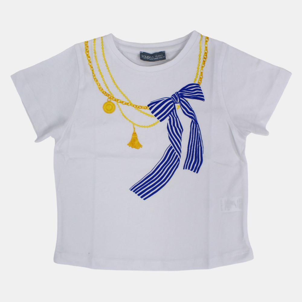 Girls White Cotton Short-Sleeved T-Shirt – Soft & Stylish for Everyday Wear!