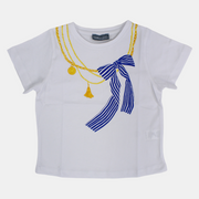 Girls White Cotton Short-Sleeved T-Shirt – Soft & Stylish for Everyday Wear!