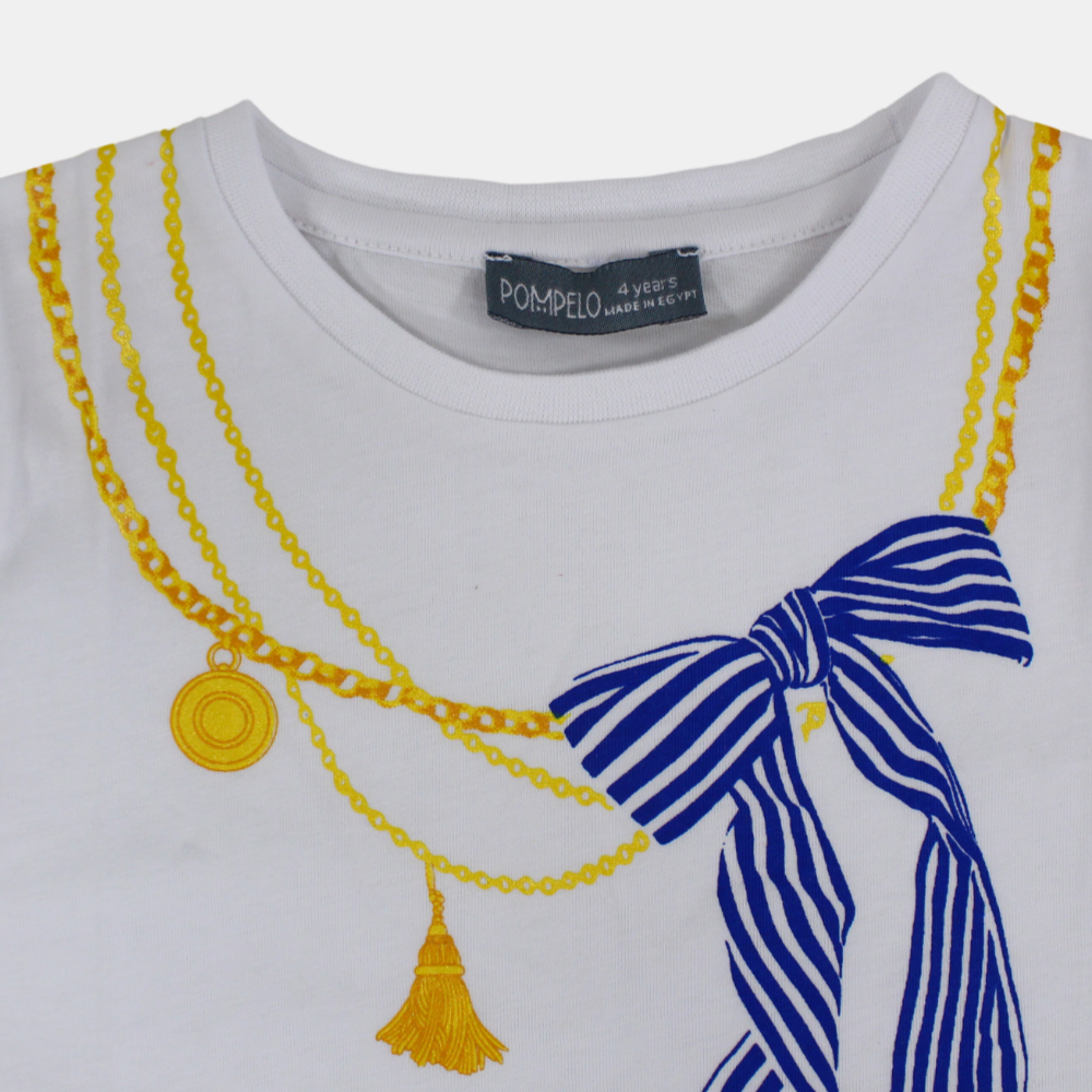 Girls White Cotton Short-Sleeved T-Shirt – Soft & Stylish for Everyday Wear!