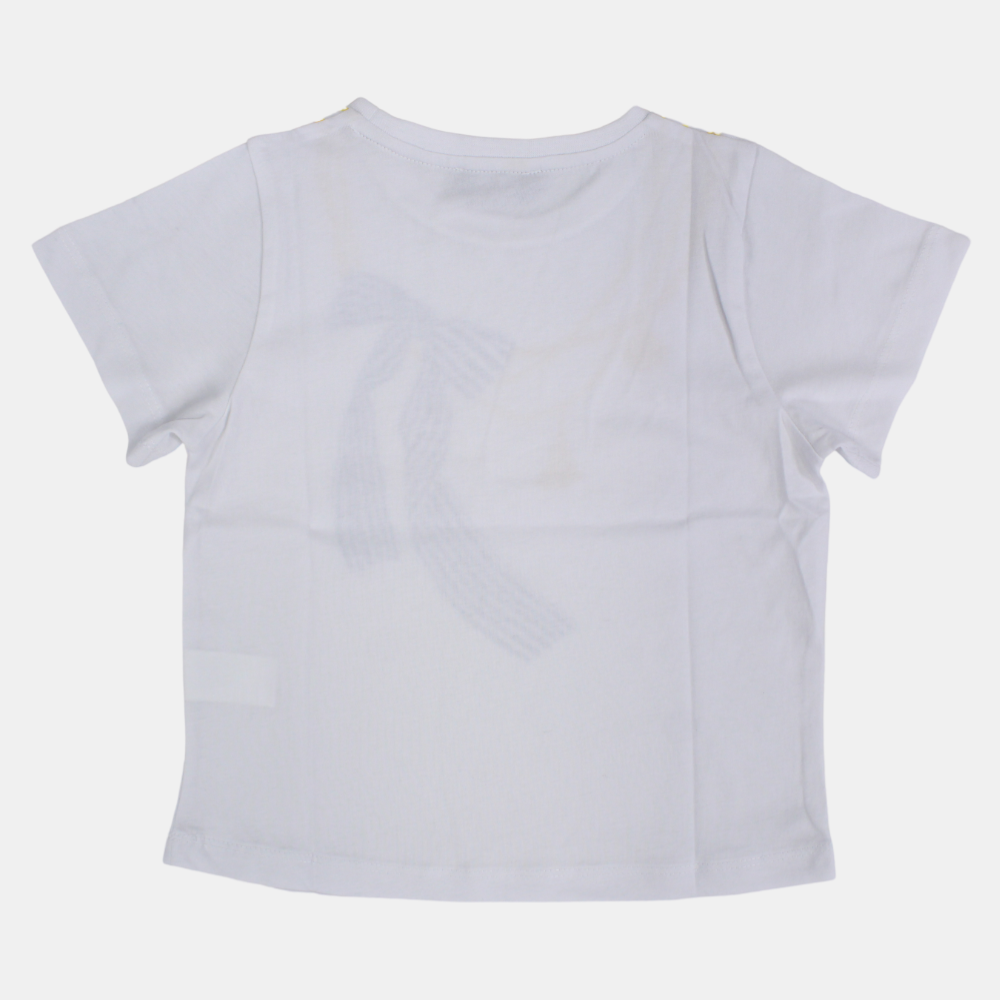 Girls White Cotton Short-Sleeved T-Shirt – Soft & Stylish for Everyday Wear!