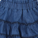 Ruffled Jean Skirt