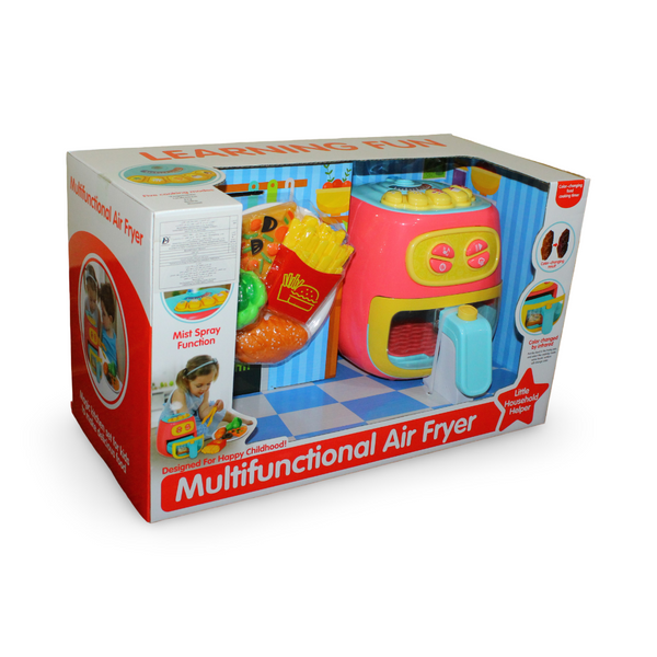 Multifunctional Air Fryer Kitchen Playset with Light, Sound & Food Accessories - Toys - OKO