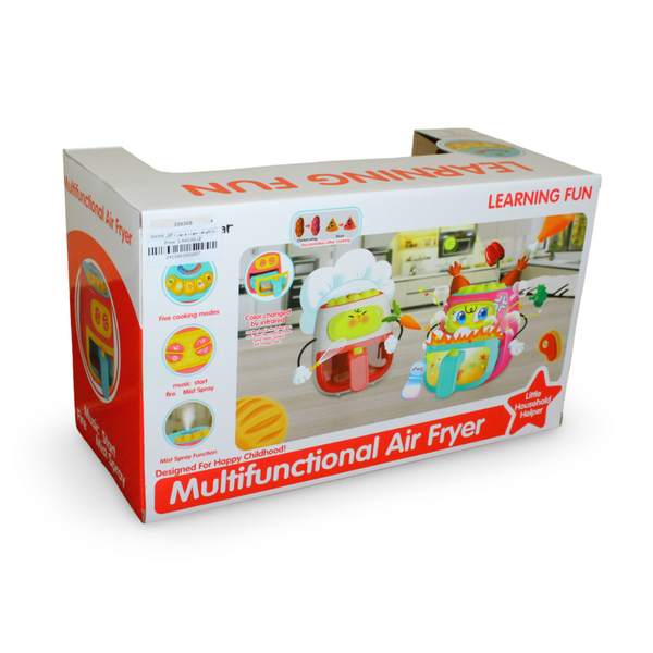 Multifunctional Air Fryer Kitchen Playset with Light, Sound & Food Accessories