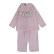Baby Girls Velvet 2-Piece Outfit Set – Pink with Cute Poodles Design