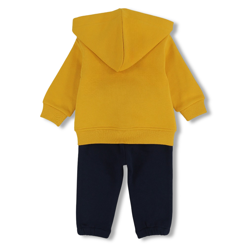Baby Boys Cotton 2-Piece Outfit Set – Yellow/Navy with "Urban Style" Design