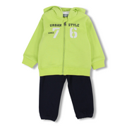 Baby Boys Cotton 2-Piece Hooded Outfit Set – Lemon/Black