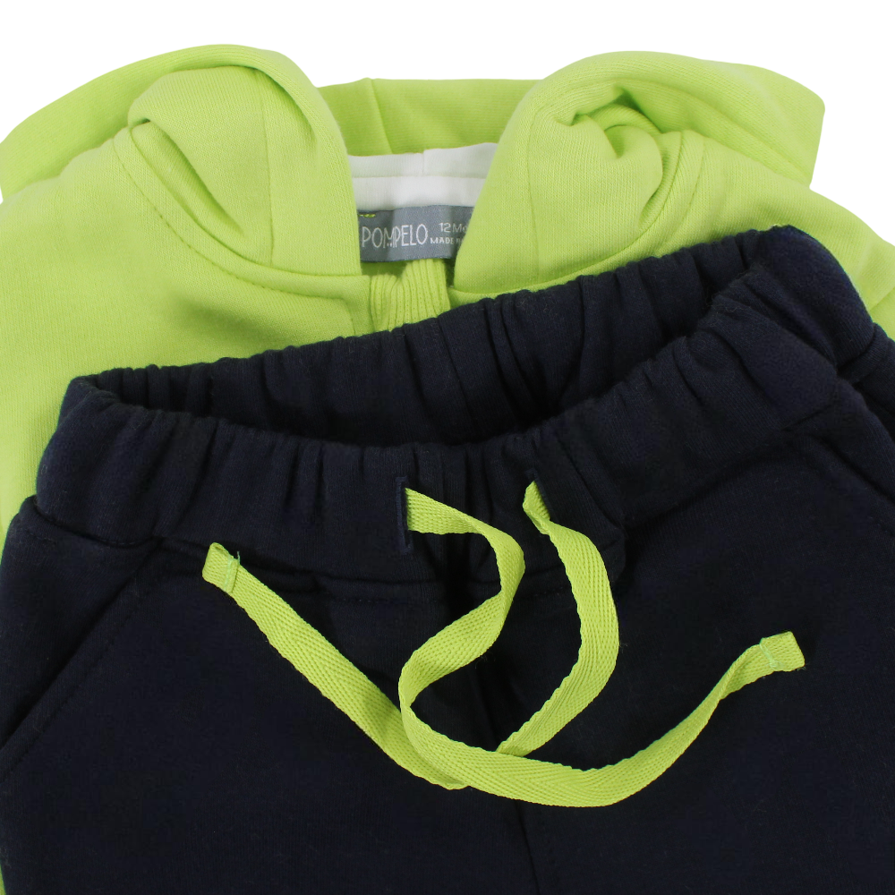 Baby Boys Cotton 2-Piece Hooded Outfit Set – Lemon/Black