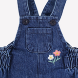 Cute Flowers Sleeveless Jean Jumpsuit