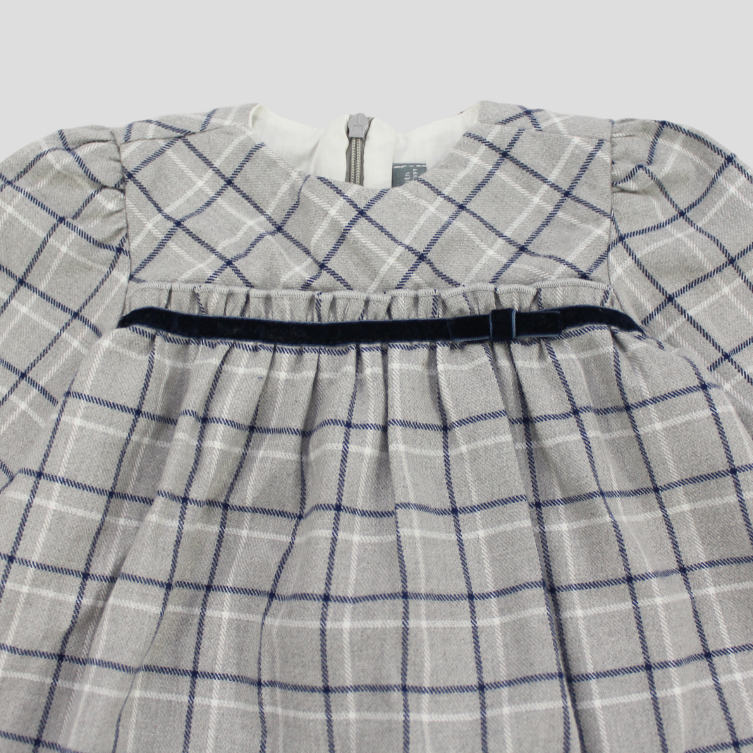 Checkered Long-Sleeved Dress