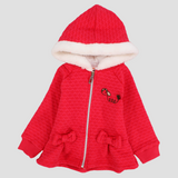 Red Long-Sleeved Hooded Jacket