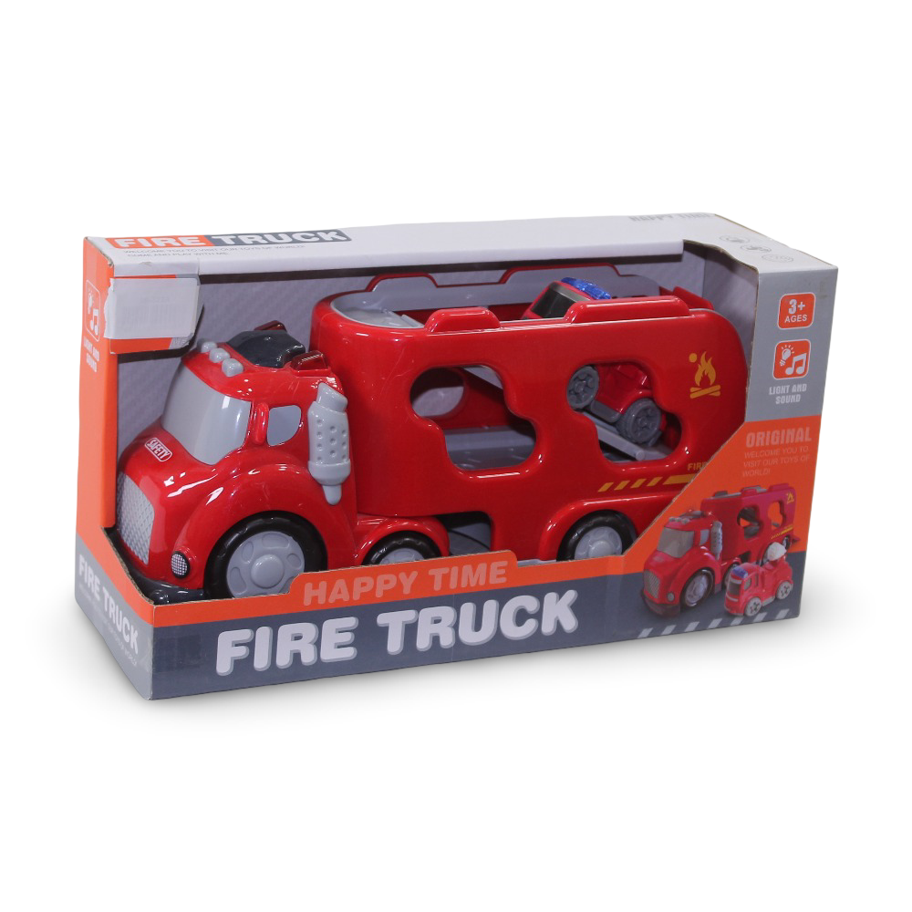 Fire Truck Vehicle Carrier Toy – Light & Sound