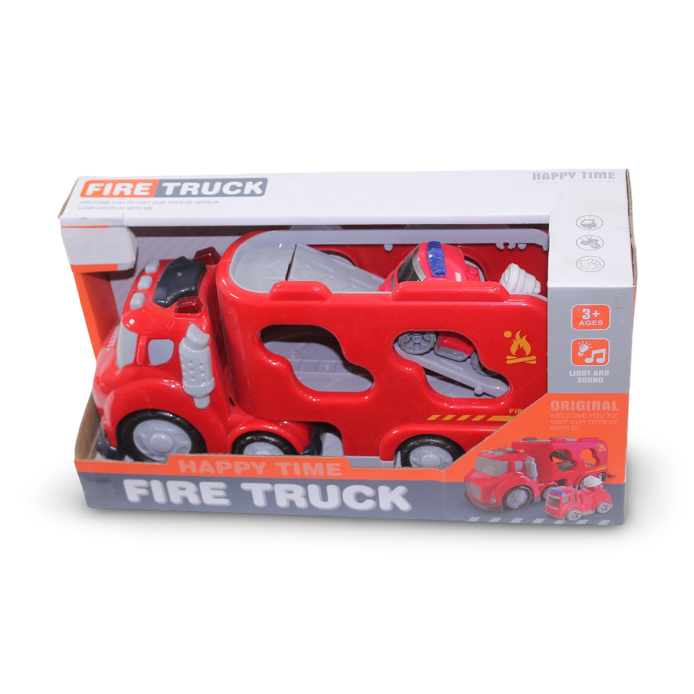 Fire Truck Vehicle Carrier Toy – Light & Sound