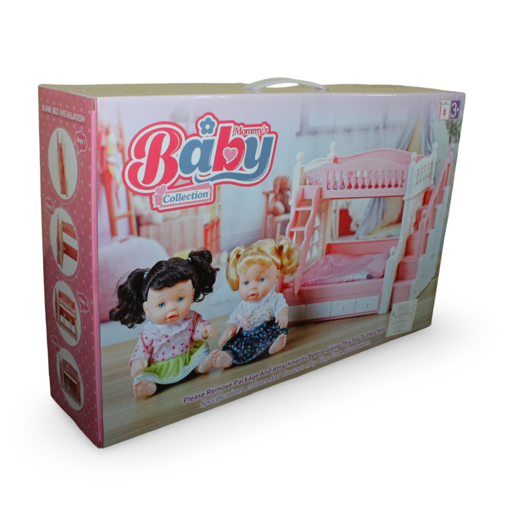 Twin Baby Dolls Playset with Bunk Bed & Accessories