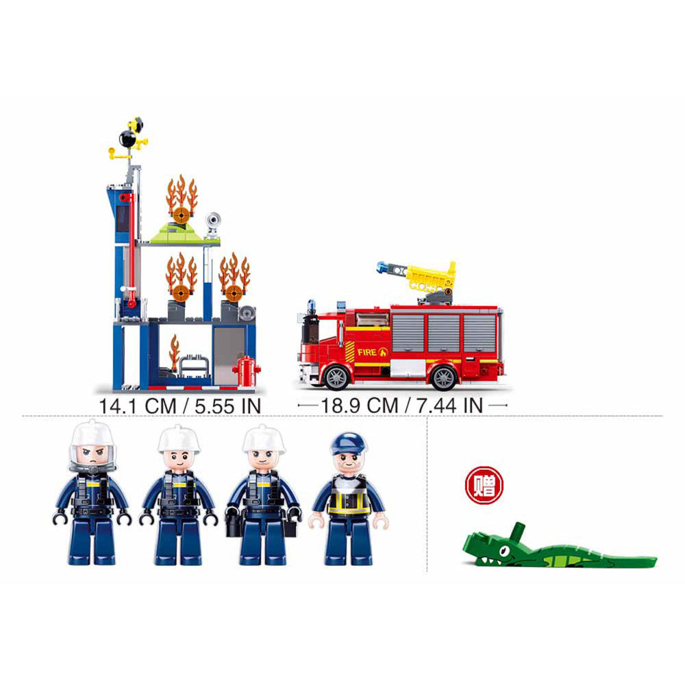 Sluban Fire Brigade Training Center Building Blocks Set - 585 Pcs