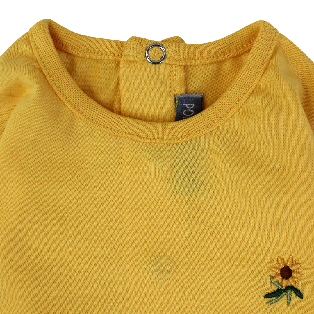 Baby Girls Cotton T-Shirt – Yellow