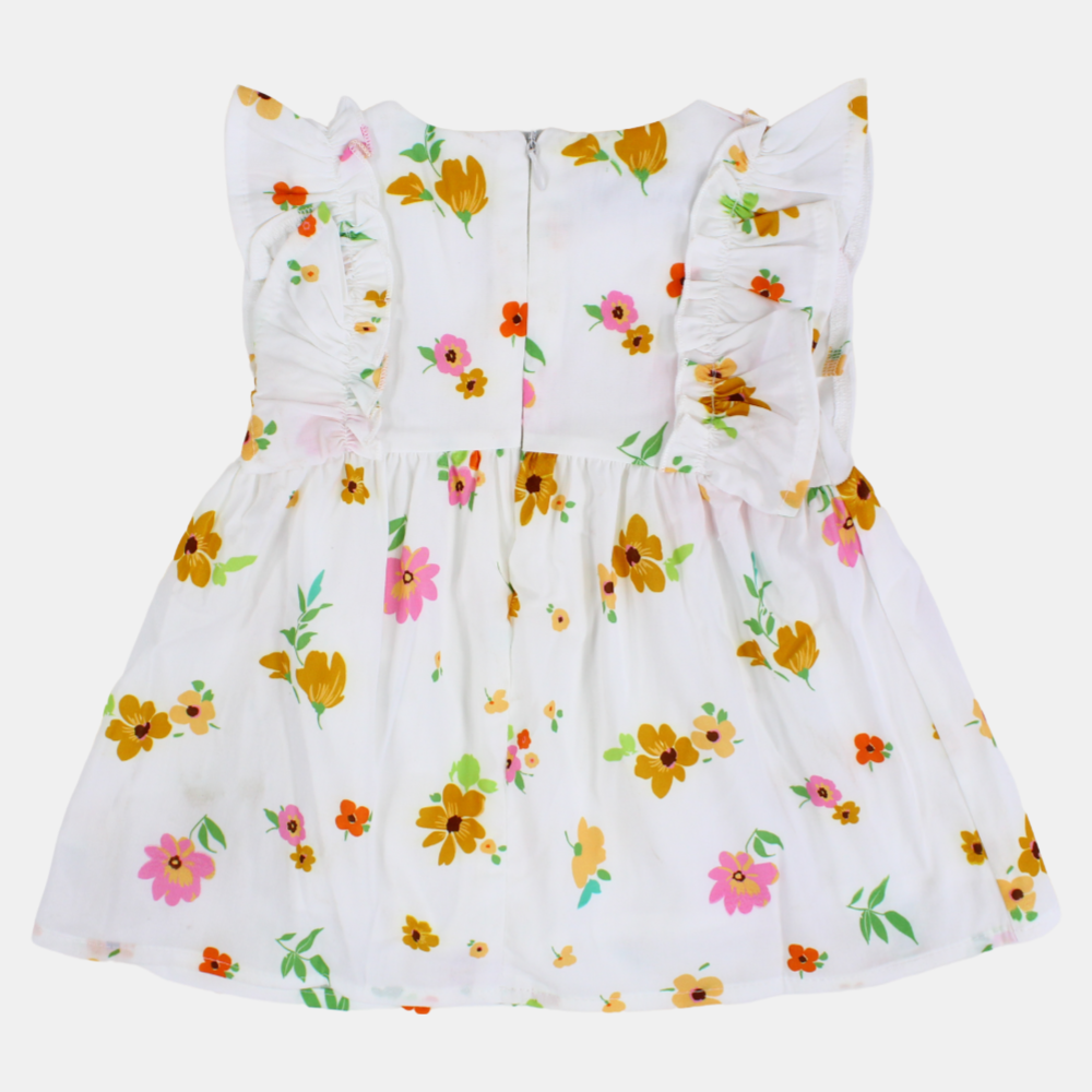 Baby Girls Sleeveless Cotton Floral Dress