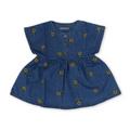 Baby Girls Denim Dress – Navy with Sunflower Embroidery